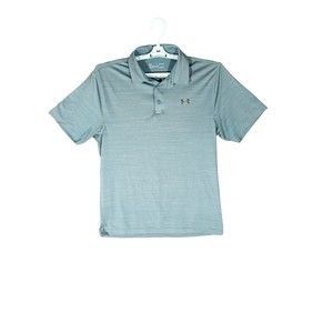 Under Armour Heat Gear Light Blue Loose Casual Polo Shirt Men's Size L